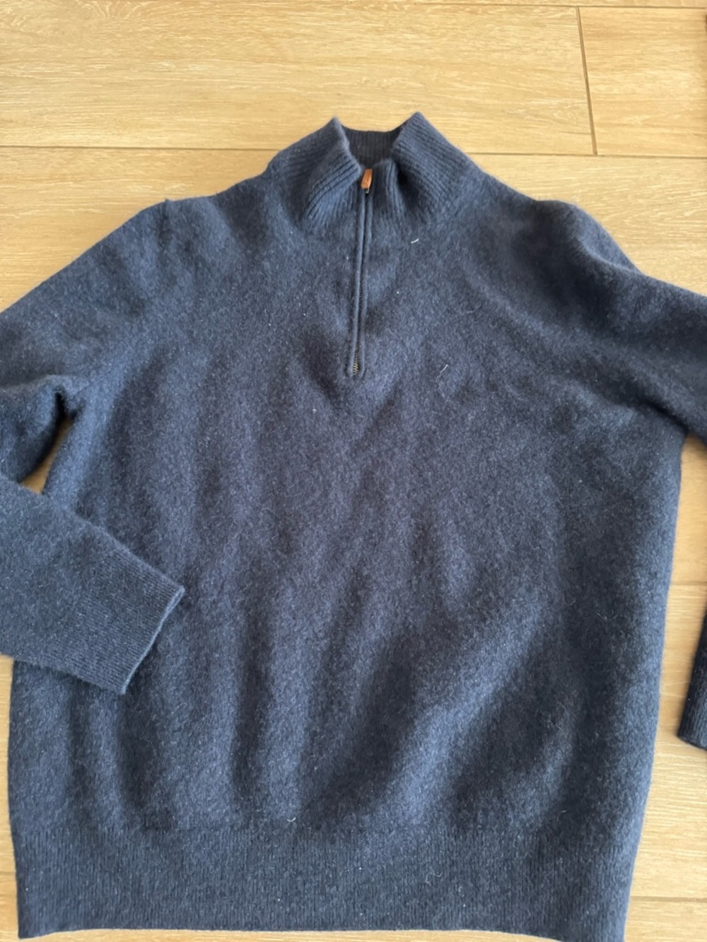 Nordstrom Men's Dark Navy Half-Zip Cashmere Sweater